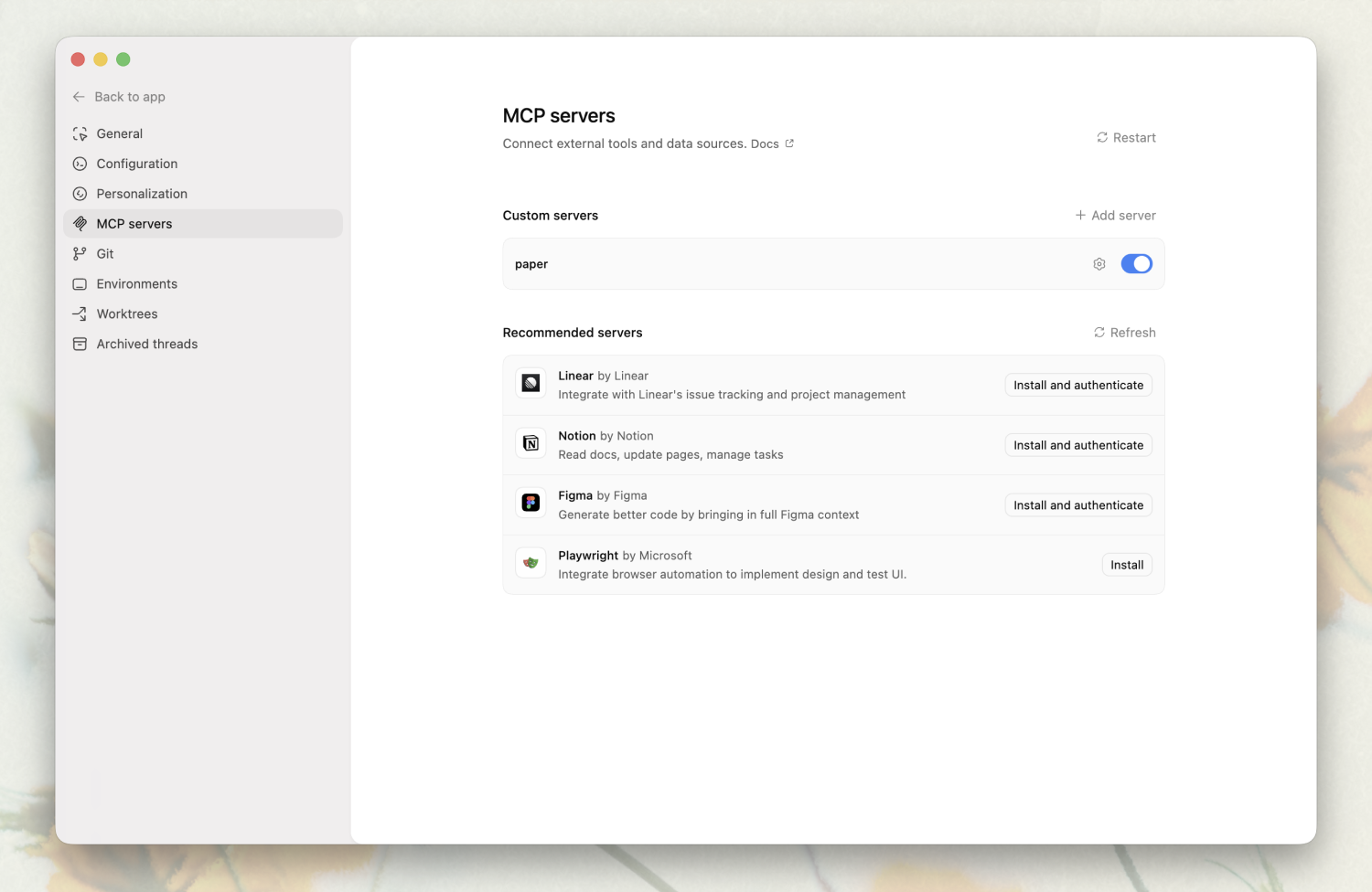 Placeholder connexion ChatGPT